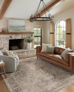 Loloi Magnolia Home by Joanna Gaines Millie Collection MIE-03 Charcoal/Dove 2'-7" x 10'-0", .25" Pile Height, Runner Rug