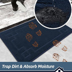 BEQHAUSE Door Mat 36" x 60", Non-Slip Door Mats Indoor Entryway Rugs Washable Low-Profile Absorbent and Stain Resist Floor Mats, Dog Door Mat for Front Back Door, Muddy Wet Shoes & Paws, Navy Blue