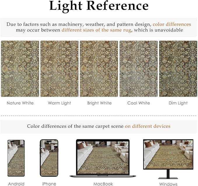 Area Rug 3x5 Brown Entryway Office Washable Vintage Carpet Non Slip Indoor Kitchen Door Mat Retro Traditional Accent Throw Small Rug for Bathroom Bedroom Dining Living Room