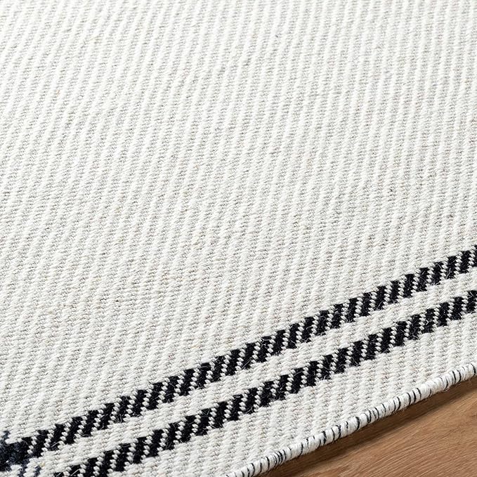 Mark&Day Wool Rugs, 5x7 Janmichael Cottage Light Silver/Black Area Rug, Silver Black Carpet for Living Room, Bedroom or Kitchen (5' x 7'6")