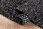 Beverly Rug Easy Jute Rug 4x6 Solid Washable Durable Outdoor Indoor Area Rugs for Living Dining Room Patio Office Stain Resistant Non Shedding Casual Indoor Outside Carpet (4 x 6 Dark Gray)
