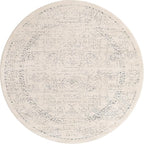 Unique Loom Isabella Collection Area Rug - Adjani (6' 1" Round, White/ Blue)