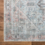 Bloom Rugs Washable Non-Slip 9' x 12' Rug - Light Pink/Light Blue Traditional Medallion Area Rug for Living Room, Bedroom, Dining Room, and Kitchen - Exact Size: 9' x 12'