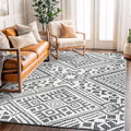 Rugshop Boho Cream Tribal Area Rug 5x7 – Modern Indoor Carpet for Living Room, Bedroom, or Entryway – Non-Shedding, Low Pile Geometric Design 5' x 7'