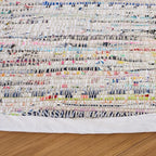 SAFAVIEH Rag Rug Collection Area Rug - 9' Round, Ivory & Multi, Handmade Boho Stripe Cotton, Ideal for High Traffic Areas in Living Room, Bedroom (RAR121G)