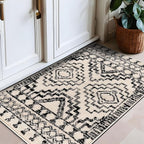 Rugshop Cream and Black Southwestern Tribal Area Rug – Boho Geometric Diamond Pattern Carpet for Living Room, Bedroom, or Entryway – Soft Modern Rustic Floor Décor 2' 3" x 4' Cream