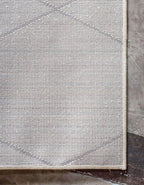 Unique Loom Trellis Frieze Collection Area Rug - Geometric (7' Square, Ivory/ Gray)