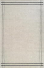 Easy Jute Rugs 8x10 Bordered Bone Color Living Room Indoor Outdoor Area Rug for Patio and Kitchen Rug High Traffic Washable Easy to Clean Solid Boho Woven Design Outside Carpet (8 x 10)