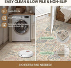 GENIMO Area Rug 2x3 Doormat, Machine Washable Low Pile Rugs, Small Retro Chenille Entryway Mat for Entrance, Hallway, Kitchen and Corridor, Beige Cream