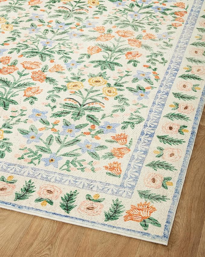 Loloi Rifle Paper Co. Eden Collection EDE-02 Mughal Garden Cream 8'-6" x 11'-6" Area Rug feat. CloudPile™