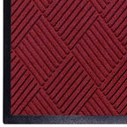 WaterHog Diamond | Commercial-Grade Entrance Mat with Rubber Border – Indoor/Outdoor, Quick Drying, Stain Resistant Door Mat (Red/Black, 4' x 10')