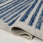 JONATHAN Y Khalil Modern Berber Stripe Cream/Navy Indoor Area Rug, 8x10, Contemporary, Bohemian, Easy-Cleaning for Living Room, Bedroom, Kitchen, Pet Friendly, Non-Shedding (MOH207E-8)