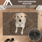 COSY HOMEER Door Mat 24”x36”,Absorbent Dirt Trapper Entryway Rugs,Non-Slip Welcome Mat,Washable Entry Rugs,Low Pile Doormat for Front Back Door,Wet Shoes & Paws,Brown