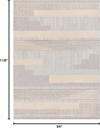 Well Woven Harlow Collection Briar Beige - Modern Tribal Minimalist Geometric 8x10 Area Rug - Ideal for Living Room, Dining Room & Bedroom - Durable, Stain Resistant & Easy to Clean