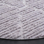 SAFAVIEH Marrakesh Collection Area Rug - 3' Round, Grey, Geometric Design, Ideal for High Traffic Areas in Living Room, Bedroom, Dining (MRK517F)