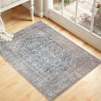 Kuden 2x3 Small Rug, Machine Washable, Non-Slip Backing, Vintage Style, Soft, Low Pile, Area Rugs for Entryway Kitchen Indoor Entrance