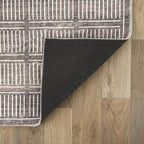 Rugshop Bohemian Stripe Lines Washable Non Slip Area Rug 3' x 5' Brown