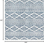 SAFAVIEH Tulum Collection Area Rug - 10' Square, Ivory & Navy, Moroccan Boho Tribal Design, Non-Shedding & Easy to Clean, Ideal for Living Room, Bedroom, Dining Space (TUL272D)