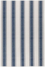 Dash & Albert Awning Stripe Blue Machine Washable Rug, 6 X 9 Feet, Blue Stripe Pattern