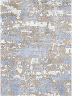 WITSHOCK Abstract 9x12 Rugsfor Living Room: Blue Brown Rugs for Bedroom Aesthetic, Dining Room Under Kitchen Table, Washable Soft Non Slip Large Area Eclectic Unique Décor