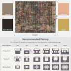 Kokia Abstract Area Rugs 9x12 Bedroom Washable Decor Low Pile Non-Slip Non-Shedding Indoor Brown Yellow Carpet Foldable Stain Resistant Floor Mat Living Room Dining Room, Oslo Fireworks