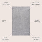 JONATHAN Y Haze Solid Low-Pile Gray Indoor Area Rug 10x14, Coastal,Bohemian,Minimalist,Classic, Easy-Cleaning for Living Room,Bedroom,Kitchen,Pet Friendly,Non-Shedding (SEU100A-14)