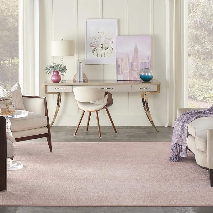 Nourison Home Nourison Essentials Pink 8' x 10' Area Rug - Easy Clean, Non Shedding, Bed Room, Living Room, Dining Room, Kitchen (8' x 10')