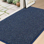 BEQHAUSE Dirt Trapper Door Mat 36" x 60", Non-Slip Washable Doormats Entrance Mat, Dirt Resistant and Absorbent Welcome Mat, Low Profile Floor Mats for Front Back Door and Entryway, Blue