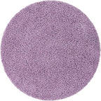 Unique Loom Solid Shag Collection Area Rug (5' 3" Round, Lilac)