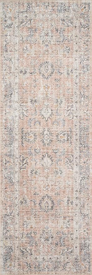 Loloi Skye Collection SKY-01 Blush/Grey 2'-6" x 12'-0" Runner Rug