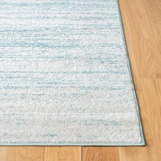 SAFAVIEH Adirondack Collection Runner Rug - 2'6" x 10', Aqua & Ivory, Modern Ombre Design, Non Shedding & Easy to Clean, Ideal for Hallway, Foyer, Kitchen, Entryway, Bedroom (ADR113J)