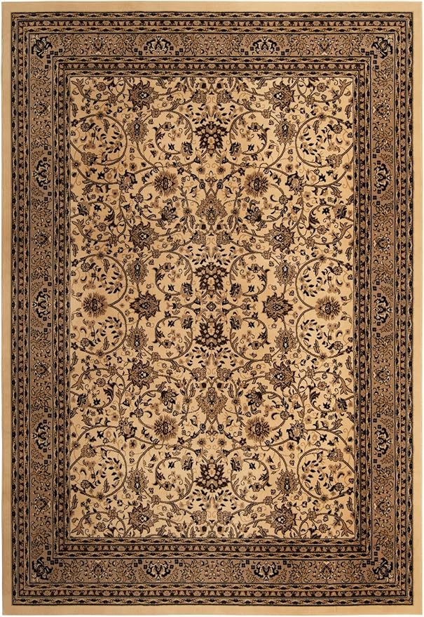 Unique Loom Sialk Hill Collection Area Rug - Washington (10' x 14' Rectangle Ivory/Black)
