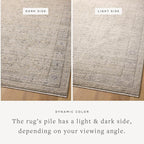 Loloi Amber Lewis Alie Collection ALE-03 Taupe/Dove 5'-3'' x 5'-3'', .13'' Pile Height, Round Area Rug