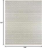 Mark&Day Wool Rugs, 9x12 Clinten Solid and Border Ivory Checkered Rug, Ivory Carpet for Living Room, Bedroom or Kitchen (8'10" x 12')
