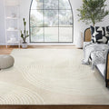 Abani Nuevo Collection Area Rug - Transitional Beige/Cream Design -4'x6' - Easy to Clean - Durable for Kids and Pets - Non-Shedding - Medium Pile - Soft Feel - for Living Room, Bedroom & Office