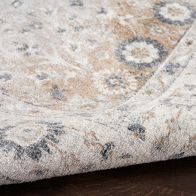 Nourison Home Astra Machine Washable Silver Taupe 2' x 6' Area Rug - Easy Clean, Non Shedding, Bed Room, Living Room, Dining Room, Kitchen (6' Runner)