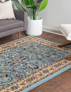 Rugs.com Yasmin Collection Rug – 8' x 10' Light Blue Medium Rug Perfect for Living Rooms, Large Dining Rooms, Open Floorplans