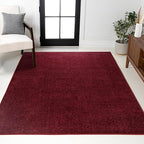 JONATHAN Y Haze Solid Low-Pile Dark Red Indoor Area Rug 9x12, Coastal,Bohemian,Minimalist,Classic, Easy-Cleaning for Living Room,Bedroom,Kitchen,Pet Friendly,Non-Shedding (SEU100Q-9)