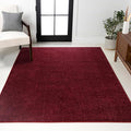 JONATHAN Y Haze Solid Low-Pile Dark Red Indoor Area Rug 4x6, Coastal,Bohemian,Minimalist,Classic, Easy-Cleaning for Living Room,Bedroom,Kitchen,Pet Friendly,Non-Shedding (SEU100Q-4)