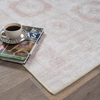 Fame Rugs Turkish Rug. Washable Vintage Oriental Antique Inspired Traditional Doormat Small Modern Area Rugs Luxury Entryway Entry Bedroom Bathroom Kitchen (405CB, 2'5 x 13'1)
