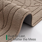 LUMI Door Mat Indoor Entrance 32"x48", Front Welcome Mat with Non-Slip Rubber Backing, Low Profile Dirt Trapper Inside Doormat for Entrance, Garage, Patio, Beige