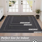 BEQHAUSE Door Mat 20" x 32", Non-Slip Door Mats Indoor Entryway Rugs Washable Low-Profile Absorbent and Stain Resist Floor Mats, Dog Door Mat for Front Back Door, Muddy Wet Shoes & Paws, Dark Grey