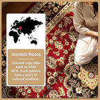 Well Woven Barclay Collection Medallion Kashan Red 4 ft Round Rug - for Entryways, Small Bedrooms, Living Rooms