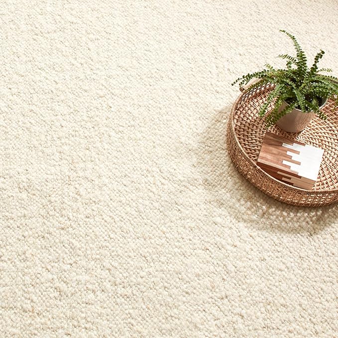 Dash & Albert Holmstead Ivory Handwoven Wool Rug, 2 X 3 Feet, Ivory Solid Pattern - Premium Luxury Hotel Quality Soft Breathable Hypoallergenic Machine Washable Easy Care All Season Comfortable
