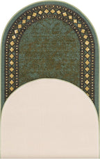 Antep Rugs Alfombras Modern Bordered 2x5 Non-Skid (Non-Slip) Low Profile Pile Rubber Backing Kitchen Area Rugs (Green, 2' x 5' Oval)