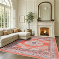 Fame Rugs Turkish Rug. Washable Vintage Oriental Antique Inspired Traditional Doormat Small Modern Area Rugs Luxury Entryway Entry Bedroom Bathroom Kitchen (380TT, 9' x 12')
