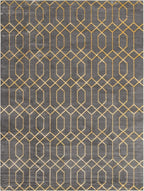 Unique Loom Glam Collection Area Rug - Trellis (10'x 13' Rectangle, Gray Gold/ Gold)