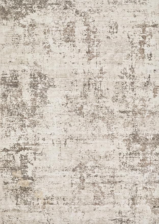 7x9 Area Rug Living Room Rugs - Washable Neutral Modern Abstract Soft Thin Large Rug Indoor Floor No Slip Rug Carpet for Bedroom Under Dining Table Home Office Decor - Dark Brown