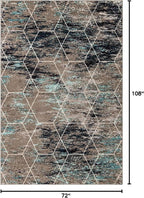Unique Loom Trellis Frieze Collection Area Rug - Geometric (6' x 9', Blue Multi/ Ivory)