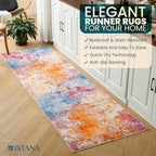 Istana Hallway Runner Rug 2.5x8 - Galaxy Kitchen Rugs Non Slip Washable -Silk's Soft Touch Carpet Runner - Stylish Rugs for Home